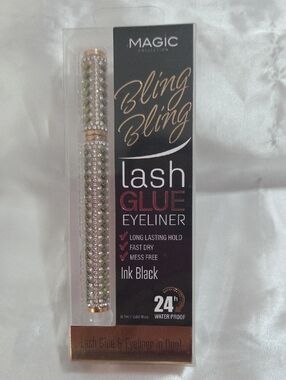 MAGIC COLLECTION Rhinestone Lash Glue Eyeliner Pen Clear Crystal & Gold Accents